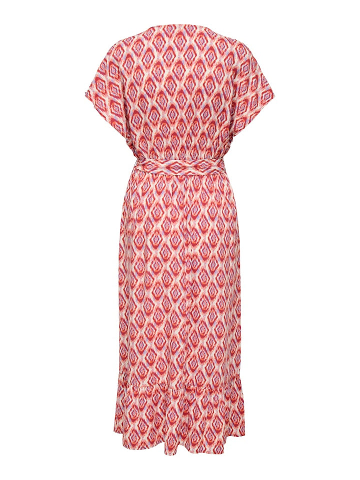 Onlzilla Adele Ss Long Dress Noos Wvn - Rood Dessin