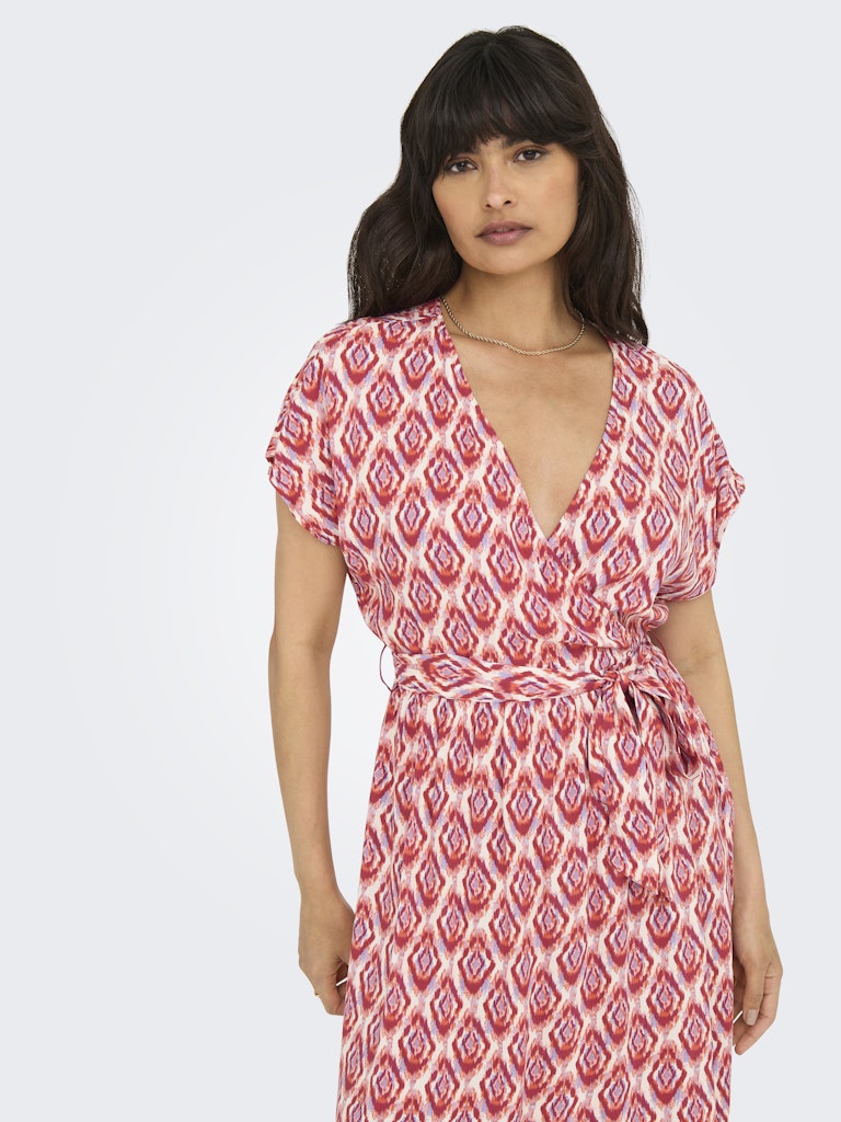 Onlzilla Adele Ss Long Dress Noos Wvn - Rood Dessin