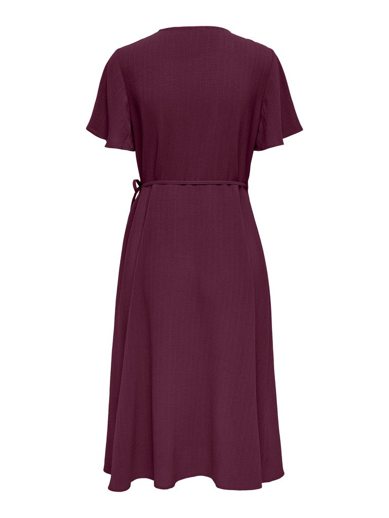Onlcali Life S/s Wrap Dress Wvn Noos - Fuchsia