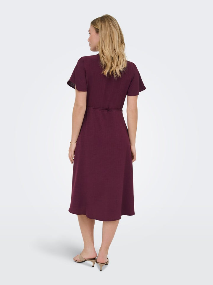 Onlcali Life S/s Wrap Dress Wvn Noos - Fuchsia
