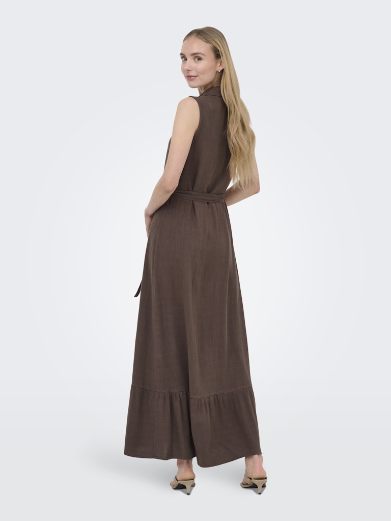 Onlsiesta Lin Sl Belt Dress Pnt Noos - Bruin