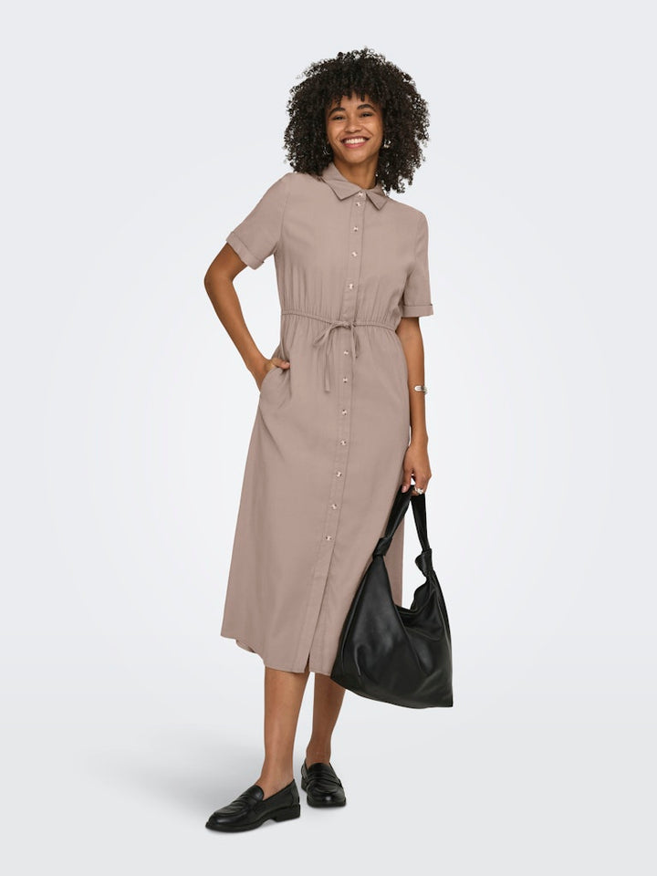 Onlaris Life 2/4 Shirt Dress Wvn Cc - Taupe