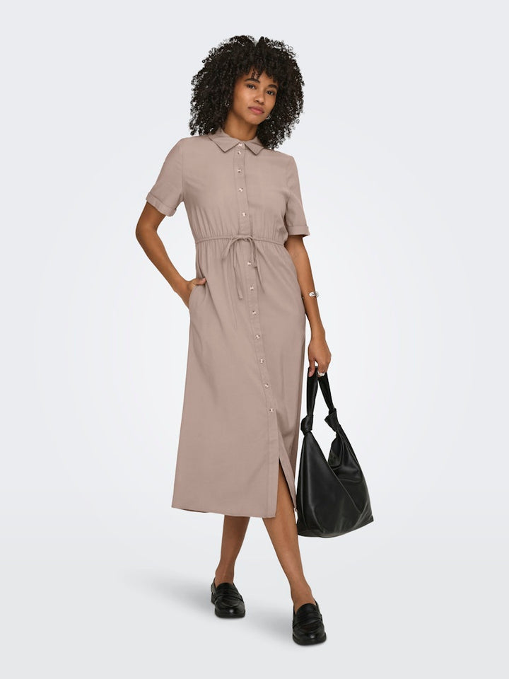 Onlaris Life 2/4 Shirt Dress Wvn Cc - Taupe