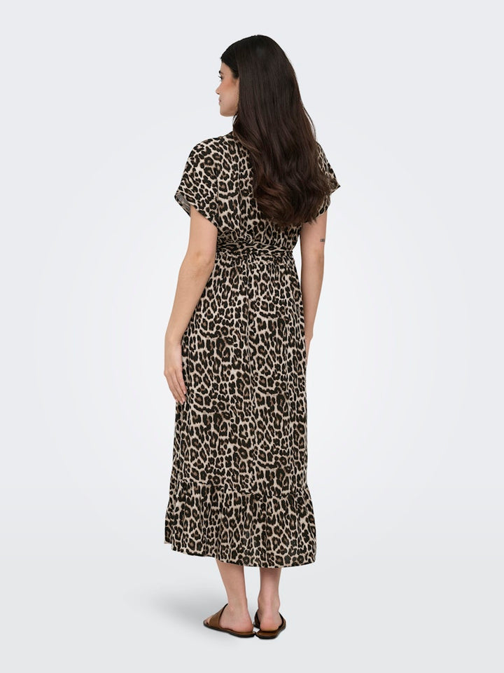 Onlzilla Adele Ss Long Dress Noos Wvn - Bruin Dessin