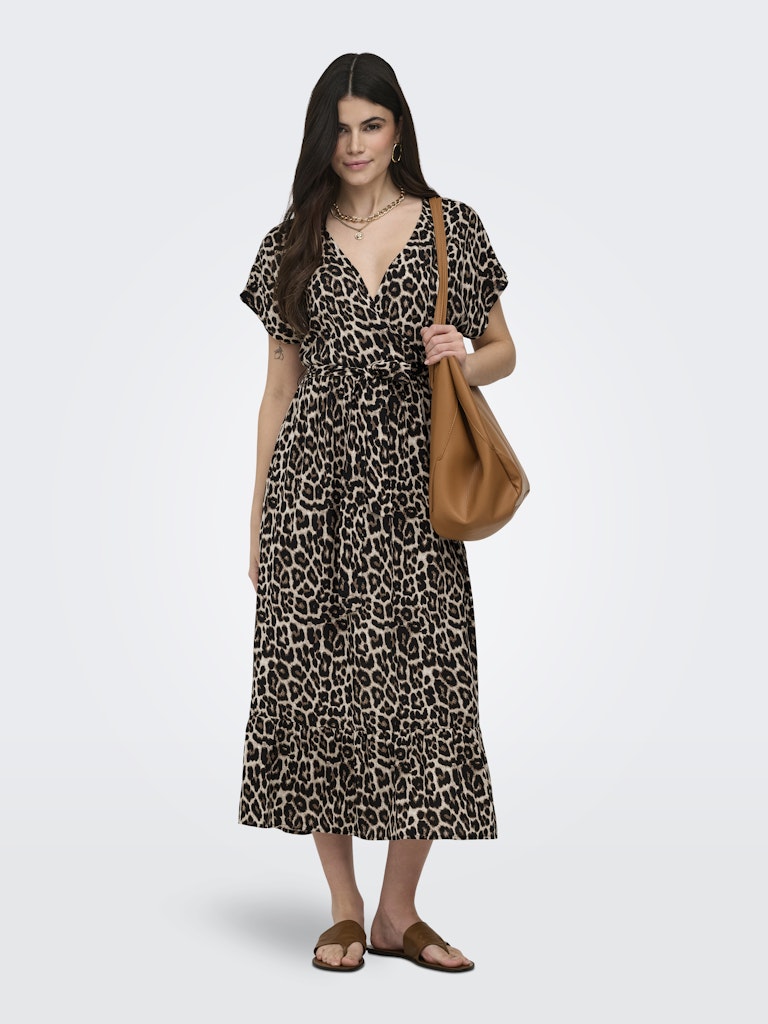 Onlzilla Adele Ss Long Dress Noos Wvn - Bruin Dessin