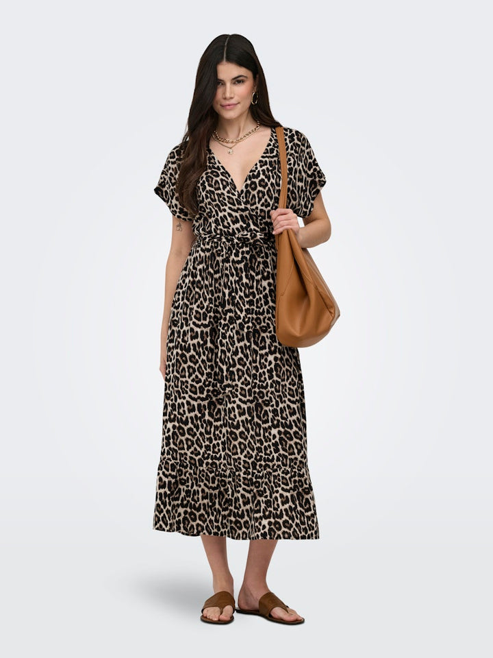 Onlzilla Adele Ss Long Dress Noos Wvn - Bruin Dessin
