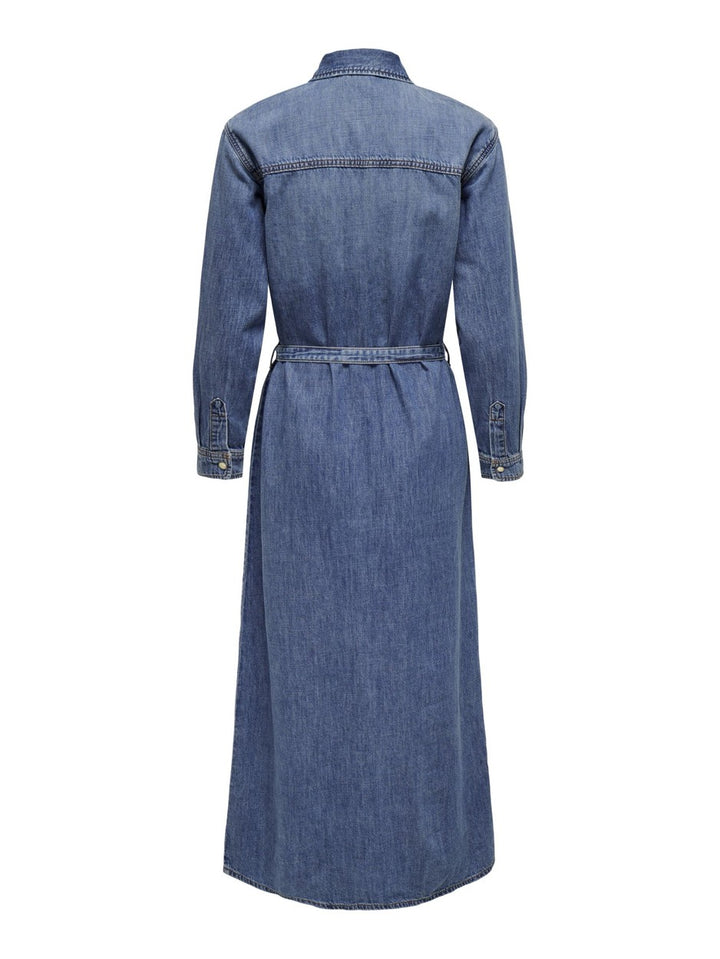 Onltrudy L/s Belt Dnm Dress Akm - Blue Denim