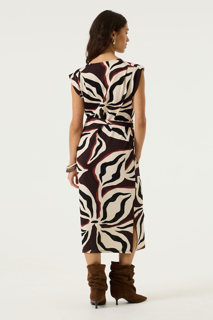 Garcia Midi Lange Jurk Met Alloverprint - Ecru Dessin