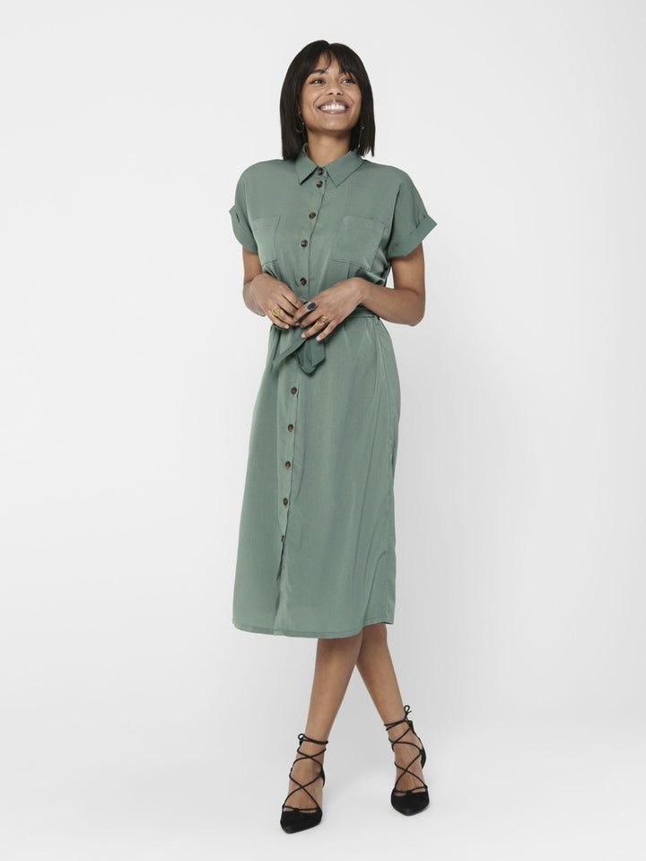 Onlhannover S/s Shirt Dress Noos Wv - Olijf