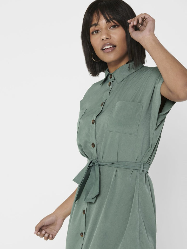 Onlhannover S/s Shirt Dress Noos Wv - Olijf