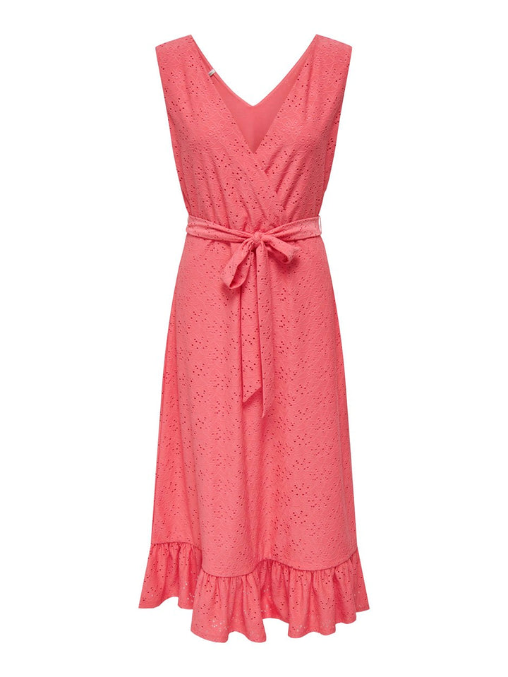 Onlsmilla S/l Midi Dress Cs Jrs - Neon Roze