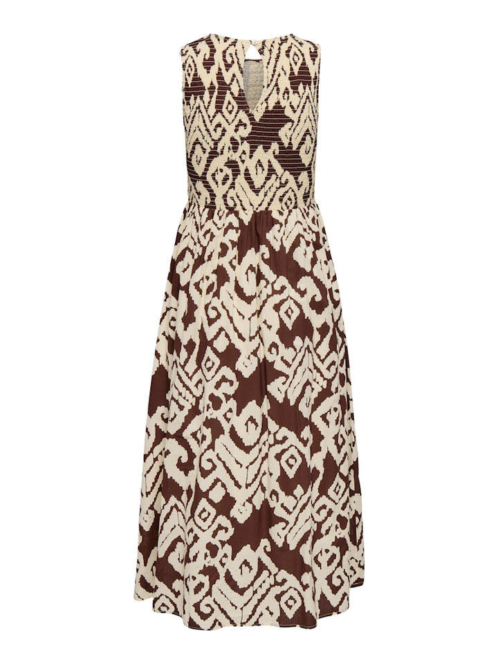 Jdydiego S/l Smock Midi Dress Wvn - Bruin Dessin