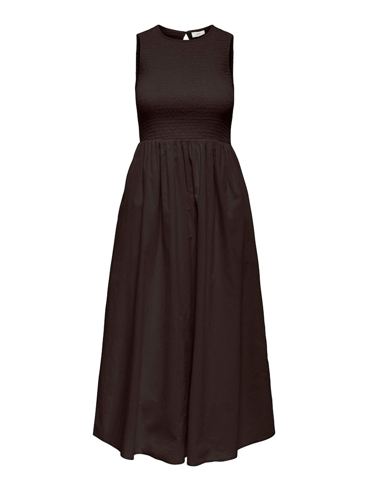 Jdydiego S/l Smock Midi Dress Wvn - Bruin Dessin