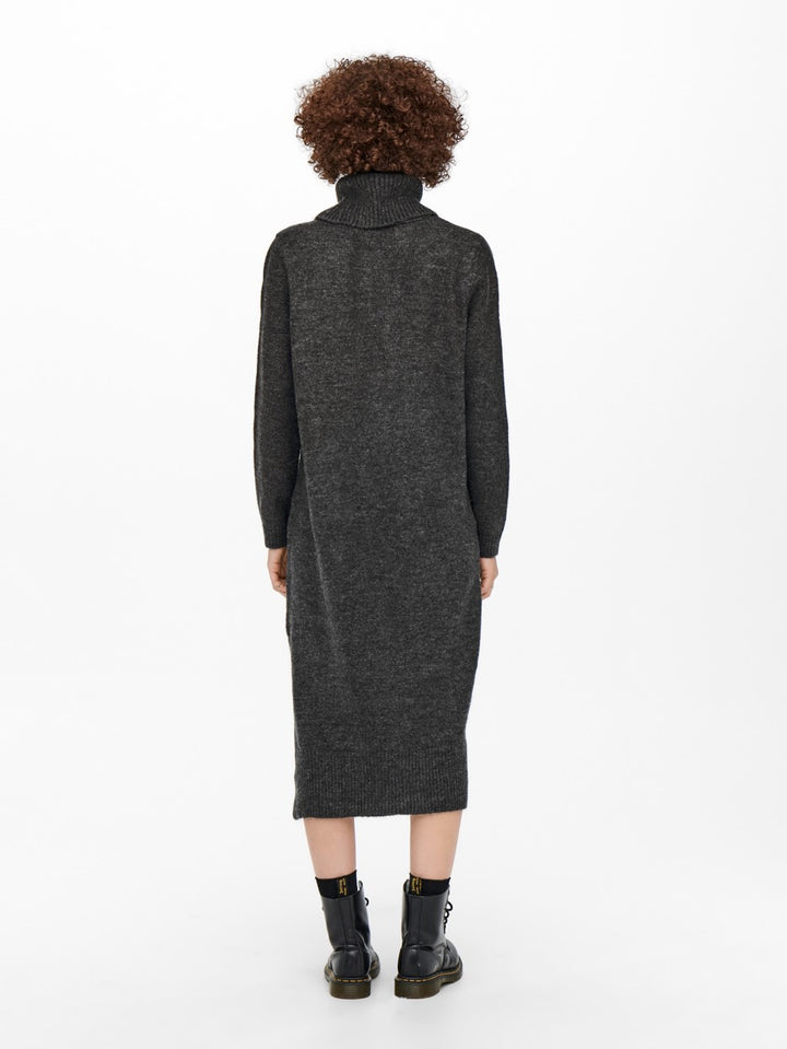 Onlbrandie L/s Rollneck Dress Knt N - Antraciet