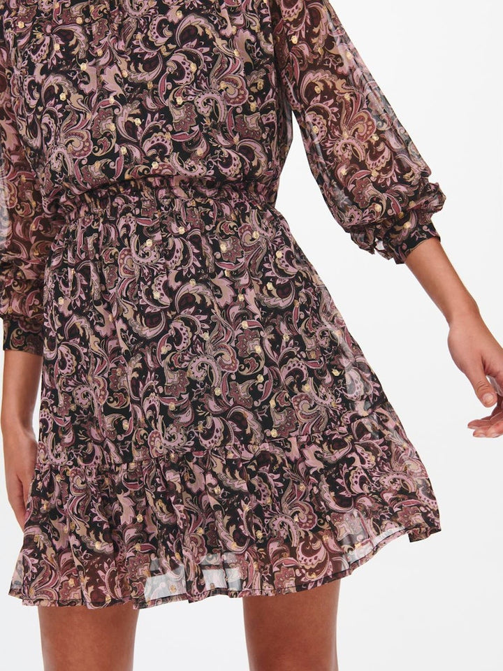 Jdyemily Frill Foil Skirt Wvn - Zwart Dessin
