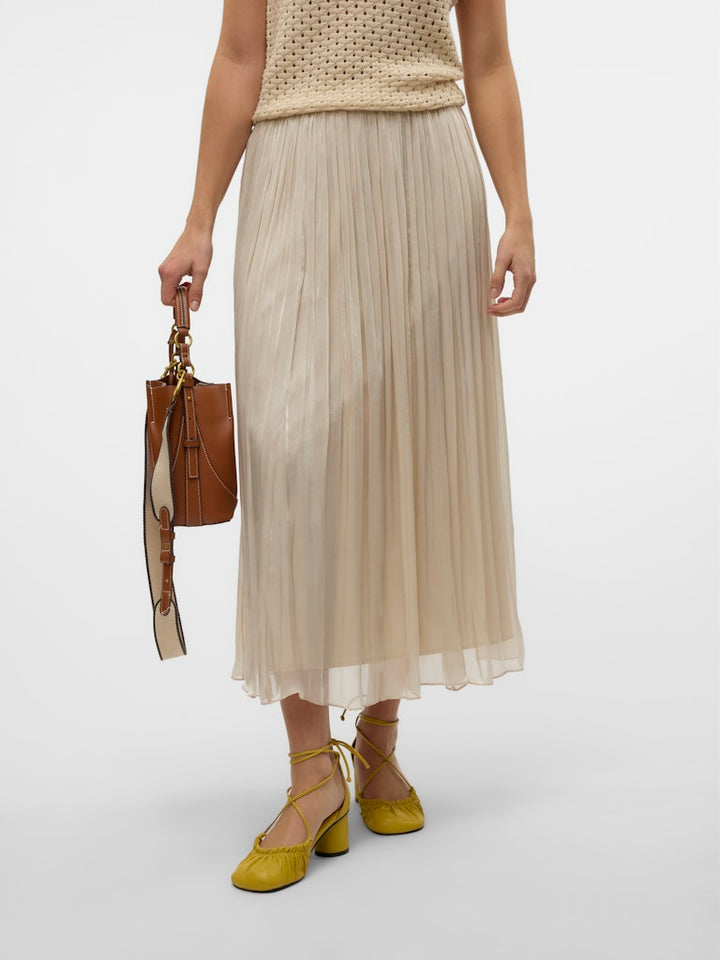 Vmvips Nw Ankle Skirt Wvn Ce Ga - Beige