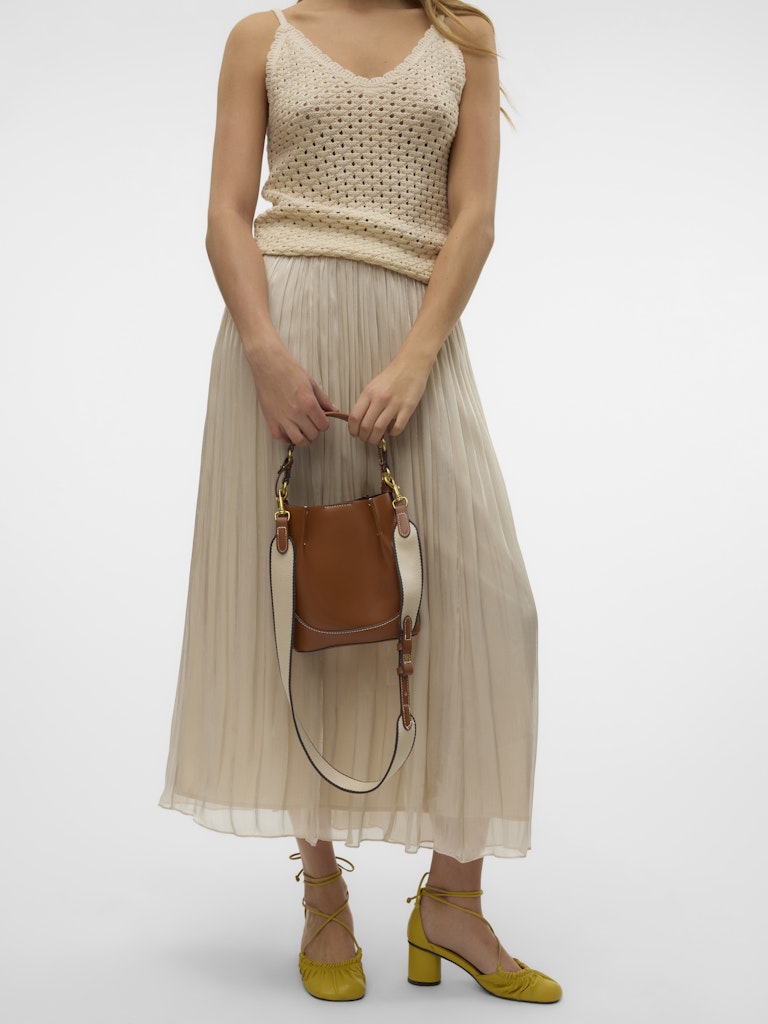 Vmvips Nw Ankle Skirt Wvn Ce Ga - Beige