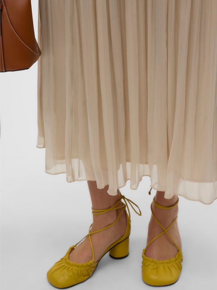Vmvips Nw Ankle Skirt Wvn Ce Ga - Beige