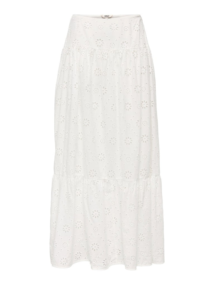 Onlalithea Long Emb Skirt Wvn - Wit Dessin
