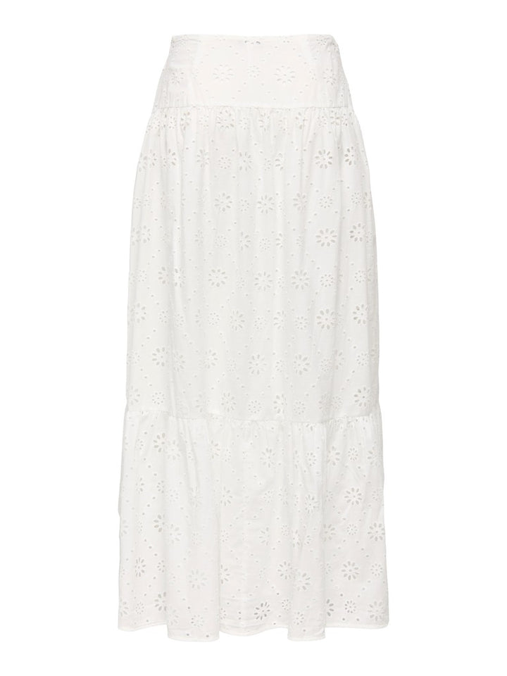 Onlalithea Long Emb Skirt Wvn - Wit Dessin