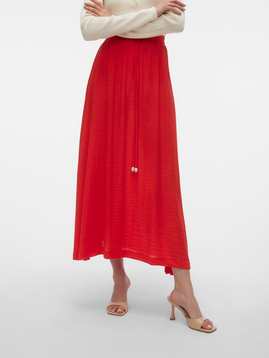 Vmoura Hw Ankle Skirt Wvn - Rood