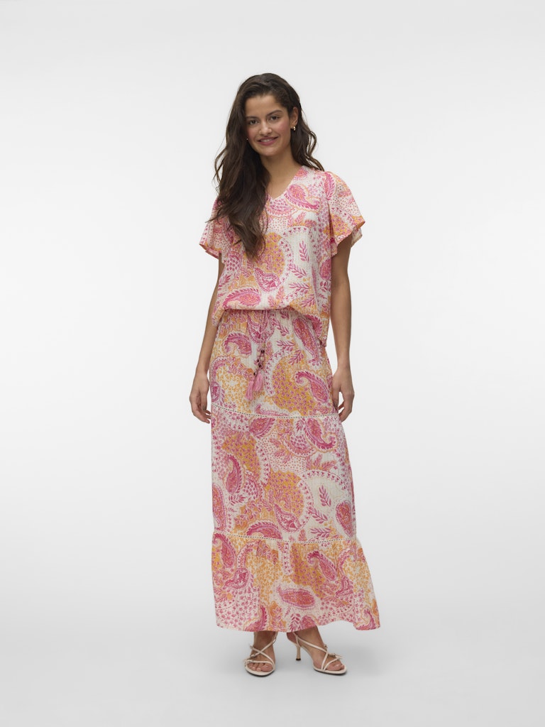 Vmnina H/w Maxi Lurex Skirt Exp - Roze Dessin
