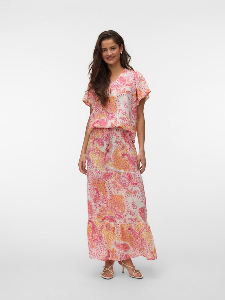 Vmnina H/w Maxi Lurex Skirt Exp - Roze Dessin