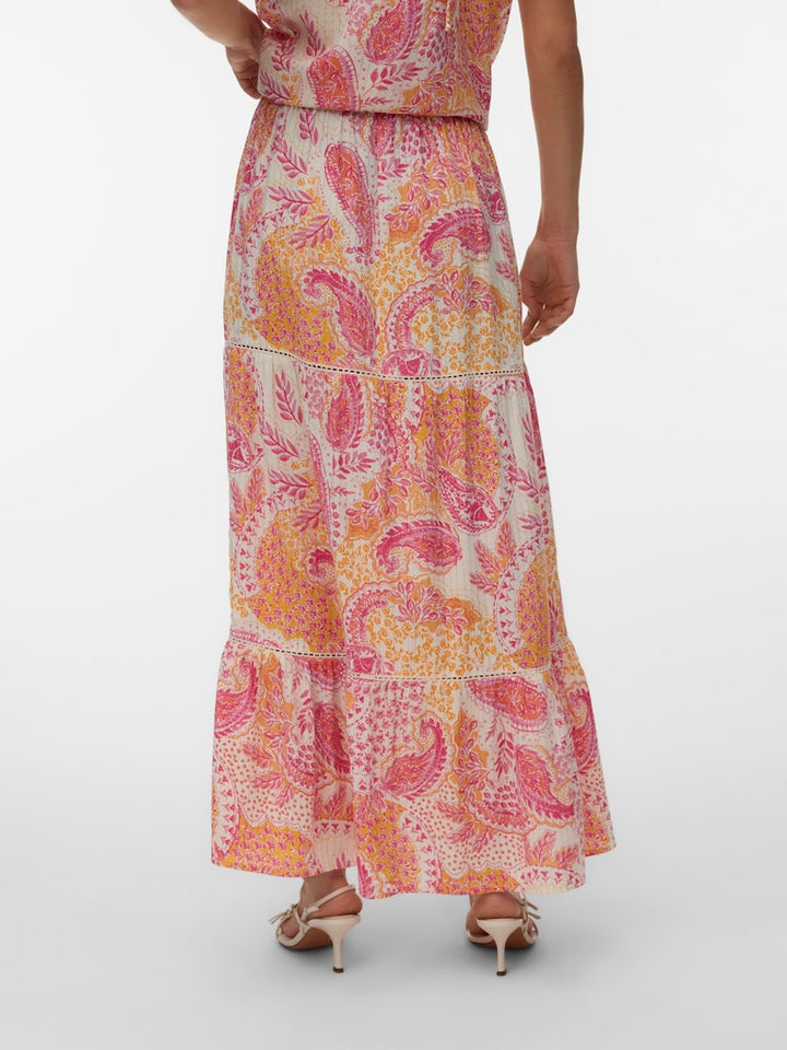 Vmnina H/w Maxi Lurex Skirt Exp - Roze Dessin