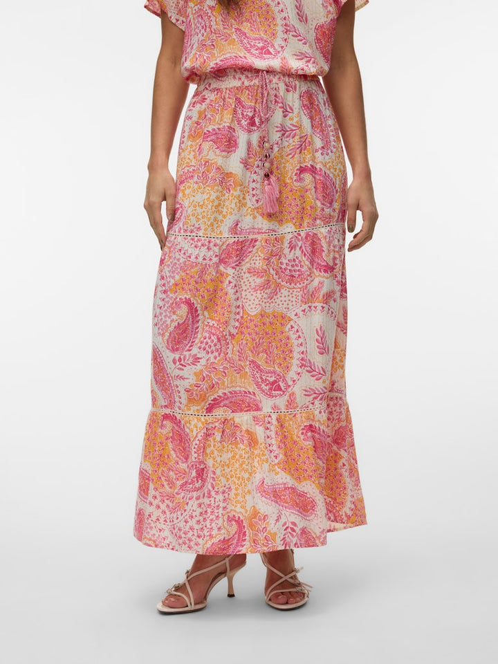 Vmnina H/w Maxi Lurex Skirt Exp - Roze Dessin