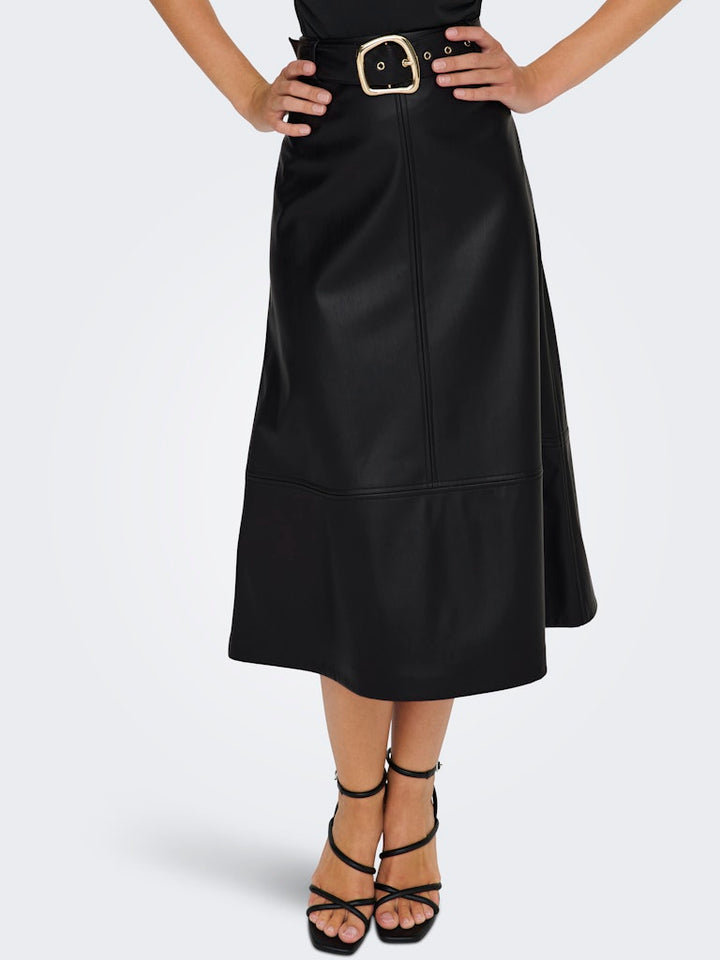Jdyantoine Hw Faux Leather Skirt Pnt - Zwart