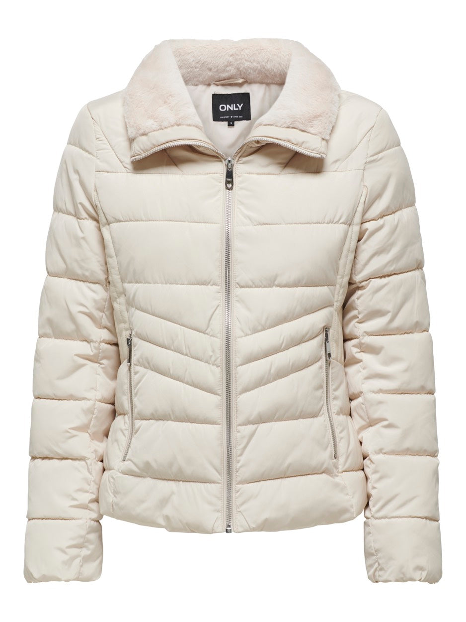 Onlhelen Short Puffer Jacket Otw - Beige