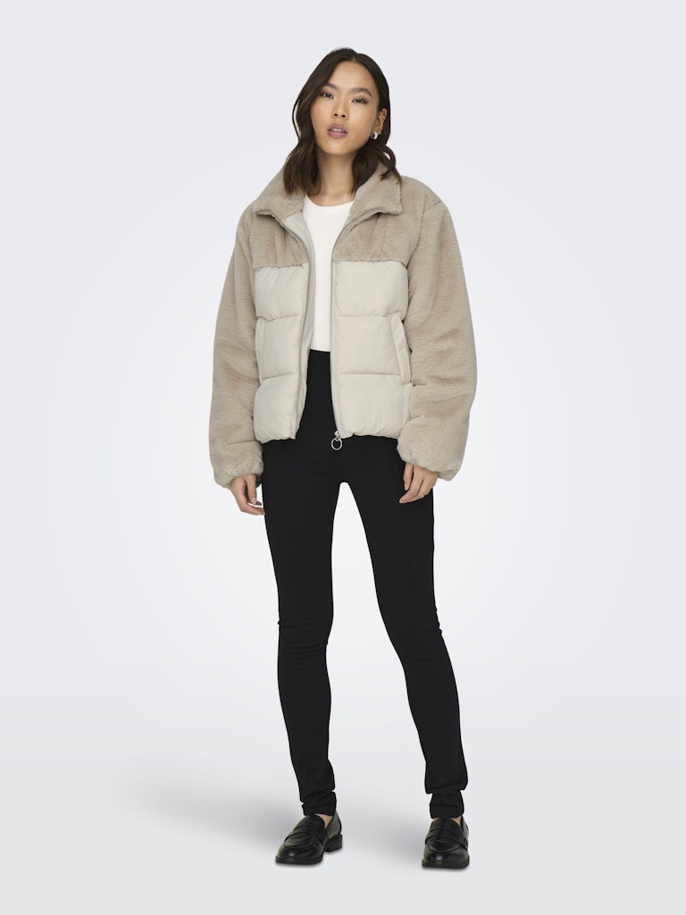 Onlwanja Fur Puffer Mix Jacket - Beige