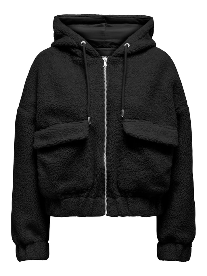 Onltanja Teddy Hood Jacket Otw Noos - Zwart