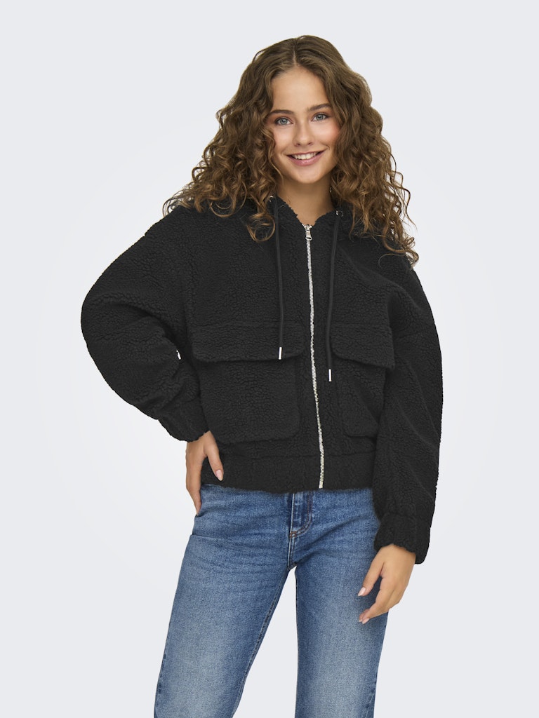 Onltanja Teddy Hood Jacket Otw Noos - Zwart