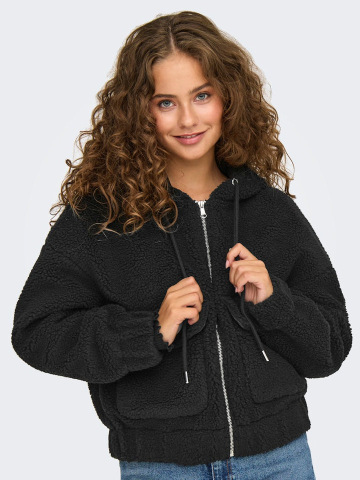 Onltanja Teddy Hood Jacket Otw Noos - Zwart