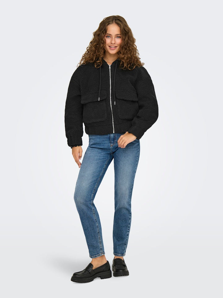 Onltanja Teddy Hood Jacket Otw Noos - Zwart