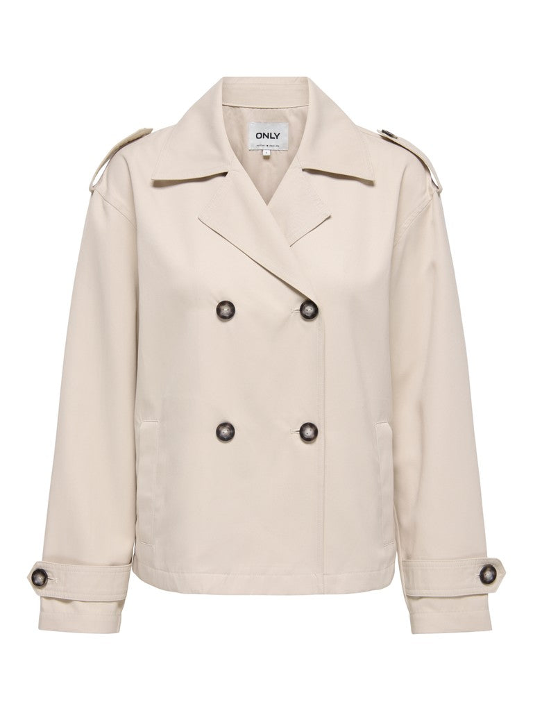 Onlhannah Short Trenchcoat Otw - Beige