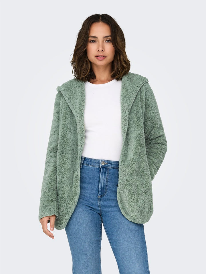 Onlcontact Hood Sherpa Coat Otw Cc - Lila