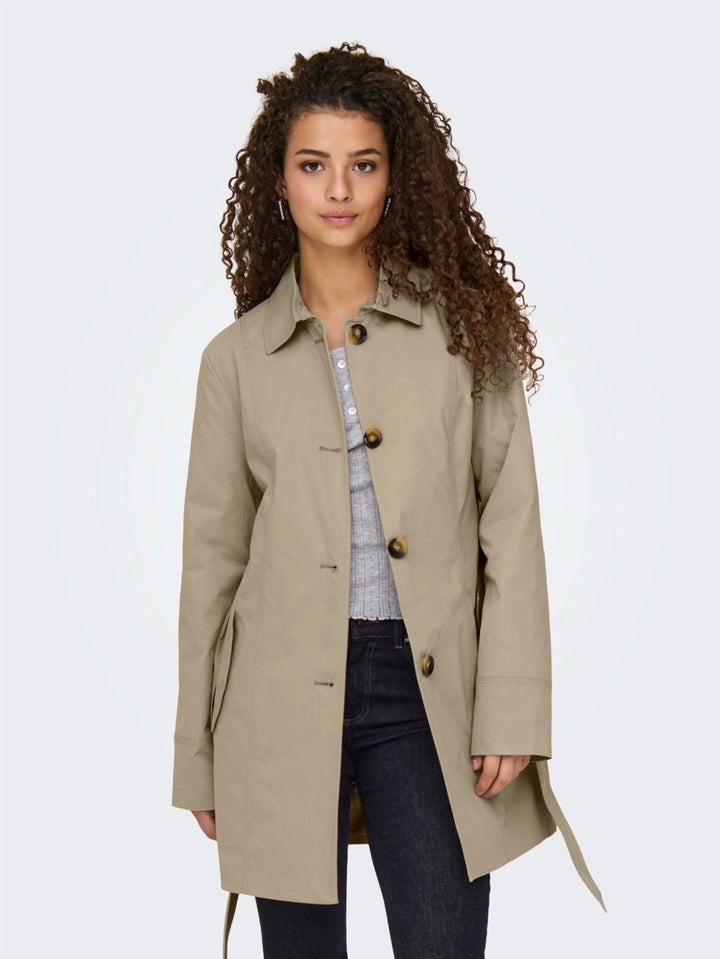 Jdyisadora Trenchcoat Otw Hab Noos - Taupe