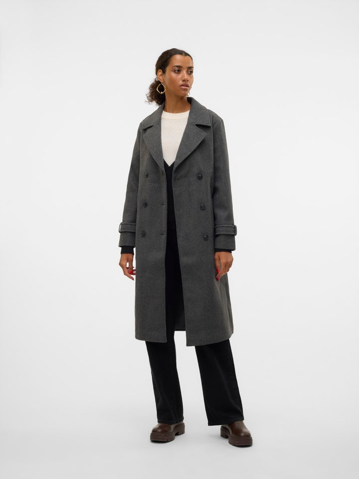 Vmfortunevega Long Trenchcoat Ga No - Antraciet