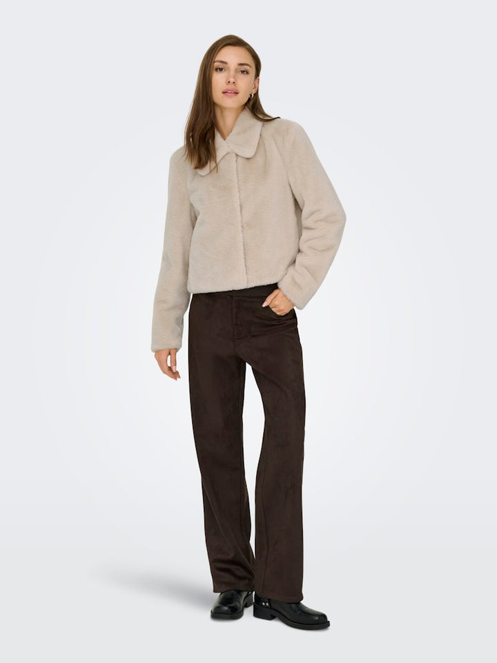 Jdymacy Life Faux Fur Jacket Otw Sie - Beige