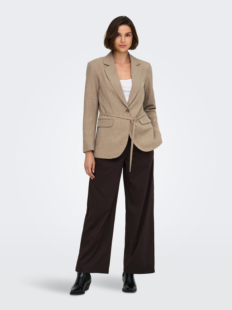 Jdyhaze L/s Belt Blazer Tlr - Bruin