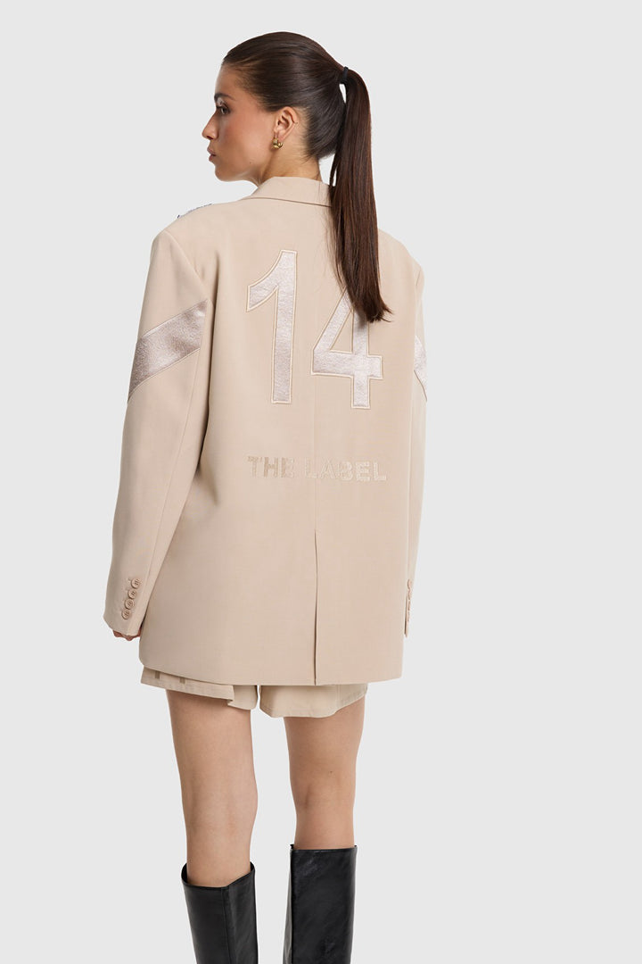 Shiny Pannel Blazer - Zand