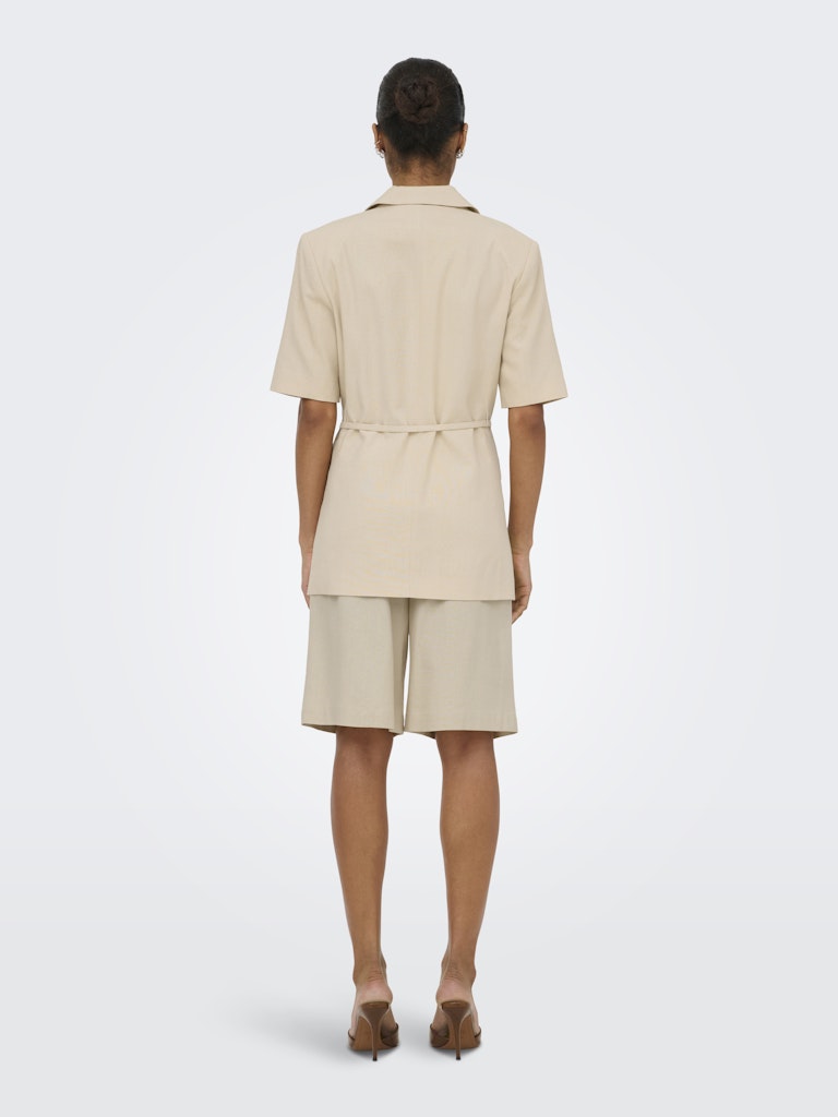 Jdynaomi Linen S/s Belt Blazer Tlr - Zand