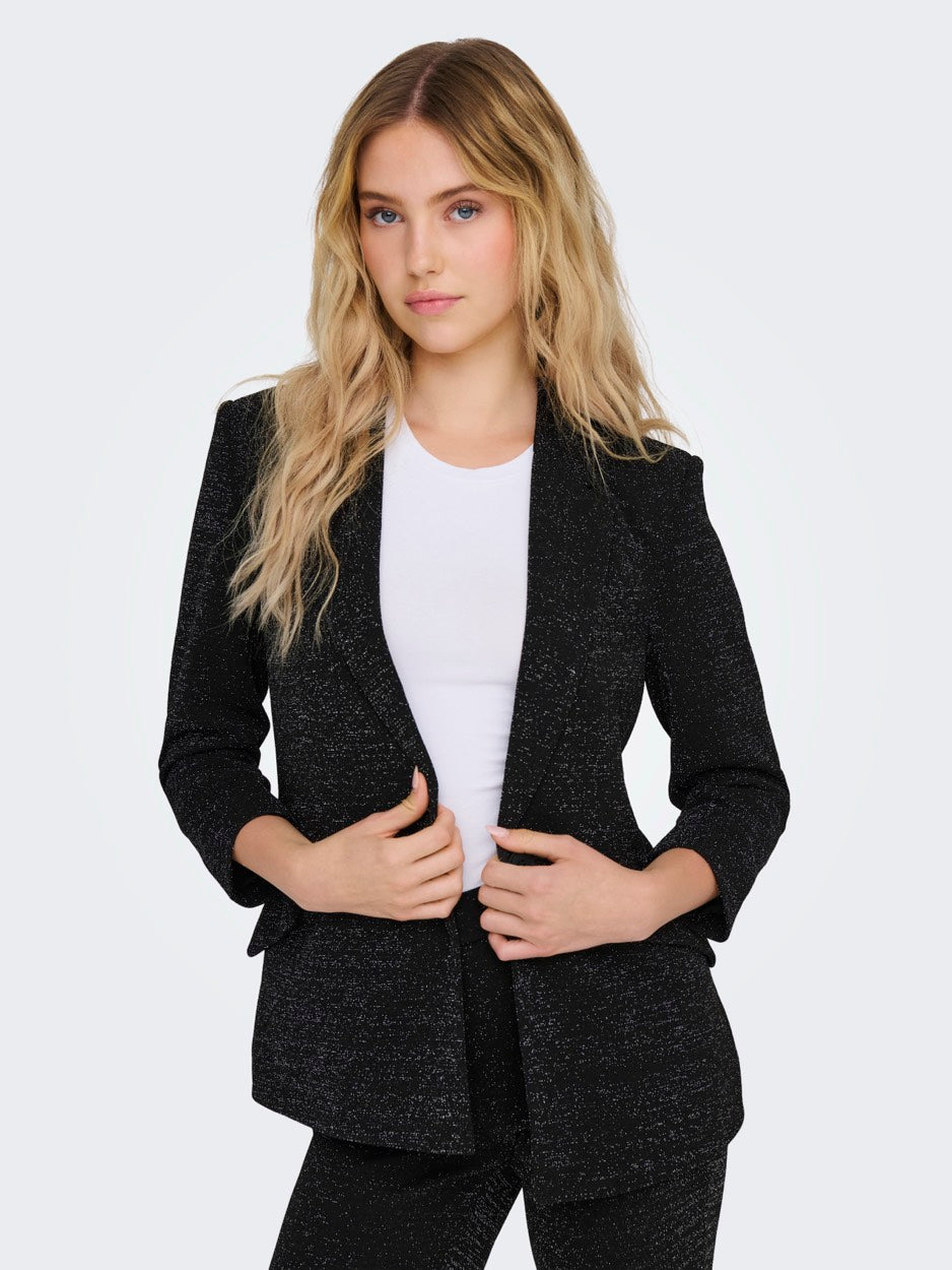 Onlalya L/s Fitted Glit Blazer Tlr - Zwart