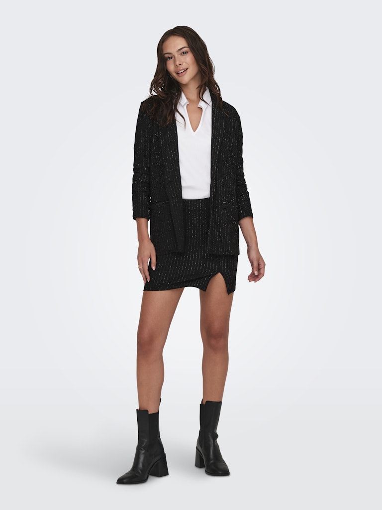 Jdymary L/s Lurex Blazer Jrs - Zwart Dessin