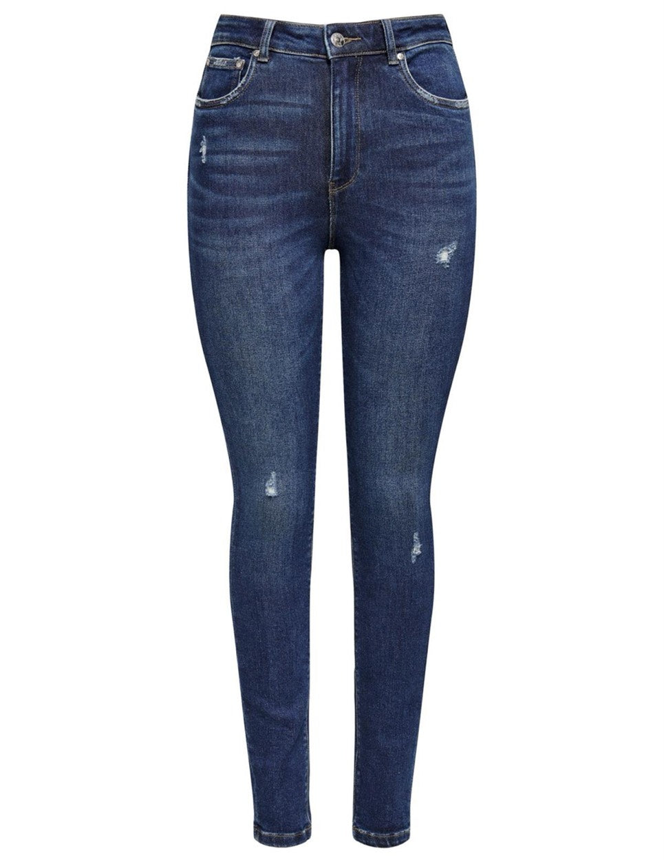 Highwaist, Ankle Skinny Jeans Mila - Blue Denim