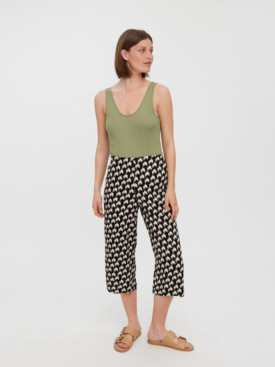 Vmeasy Hw Culotte Pants Wvn  Ga - Zwart Dessin