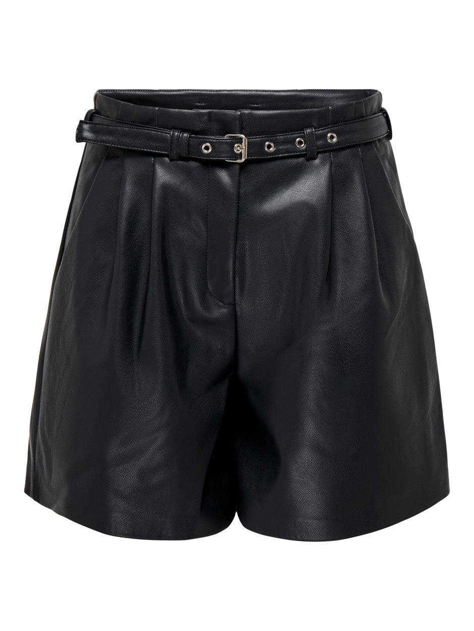Onlheidi Faux Leather Shorts Noos O - Zwart