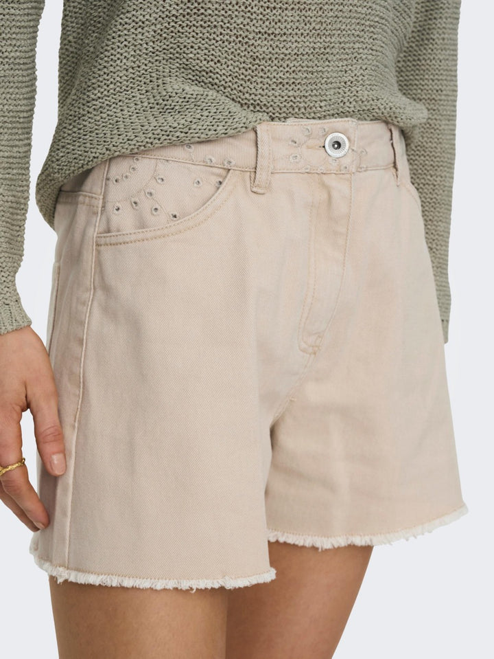 Onlelena Hw Emb Shorts Otw - Zand